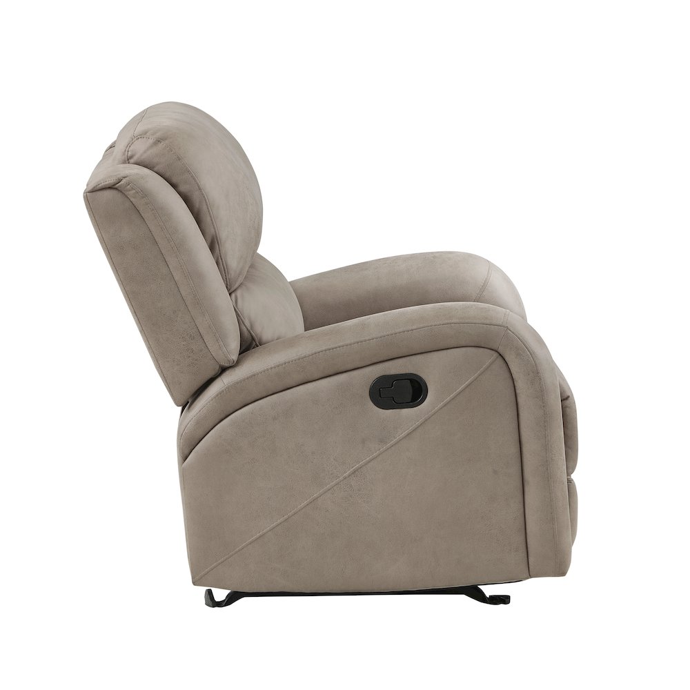 Pagosa Microfiber Rocker Reclining Chair In Brown. Picture 5
