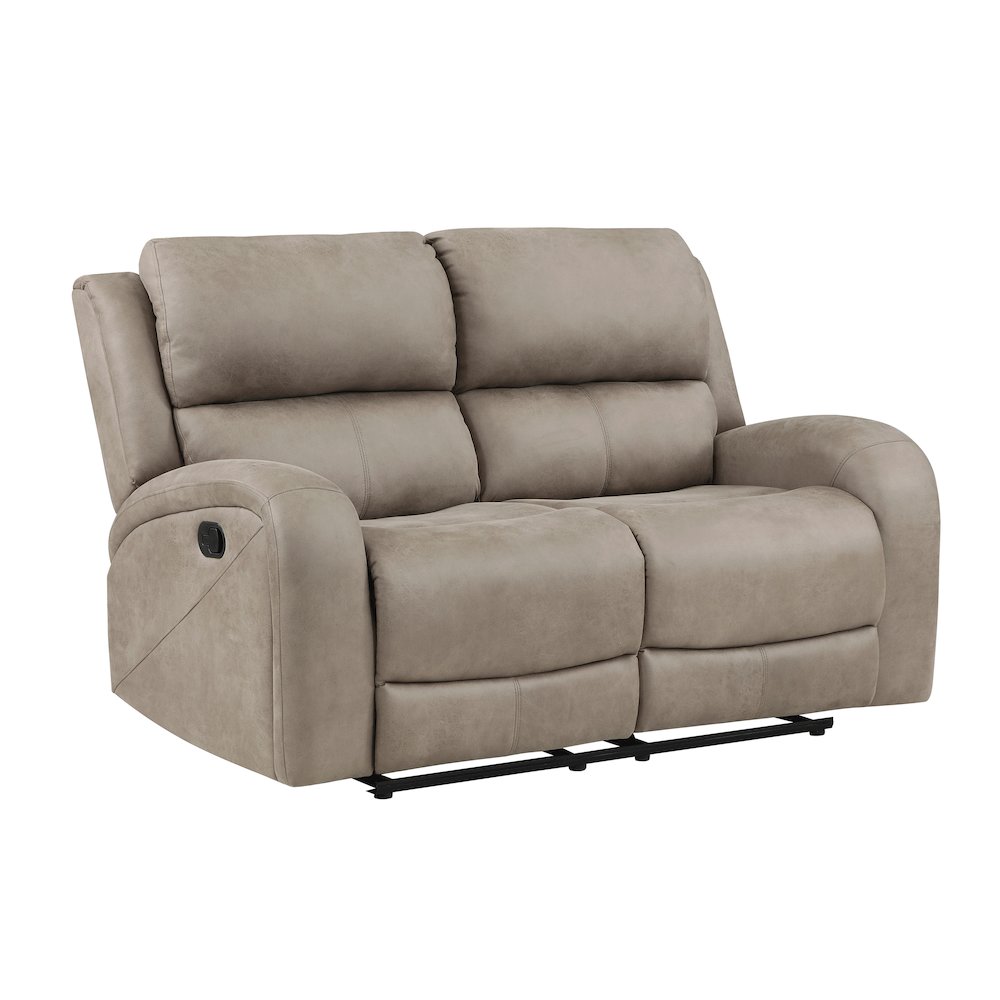 Pagosa Microfiber Double Reclining Love Seat In Brown. Picture 1