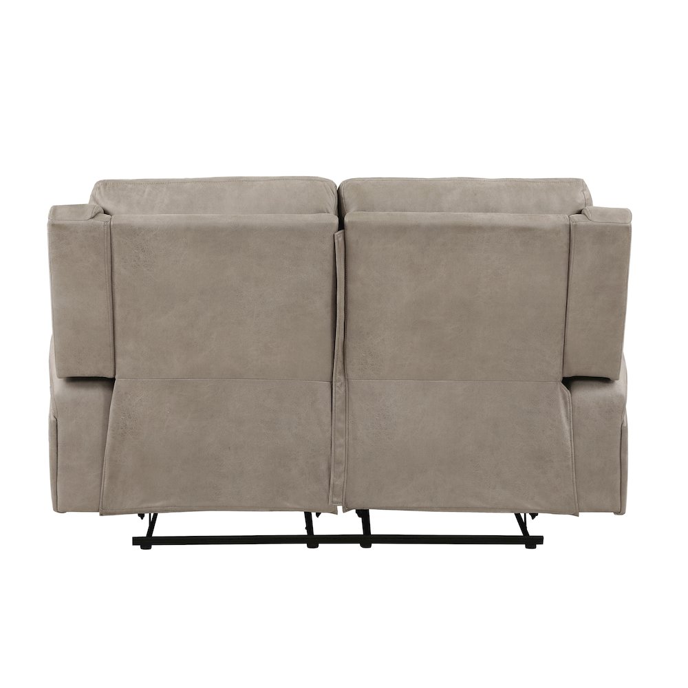 Pagosa Microfiber Double Reclining Love Seat In Brown. Picture 3