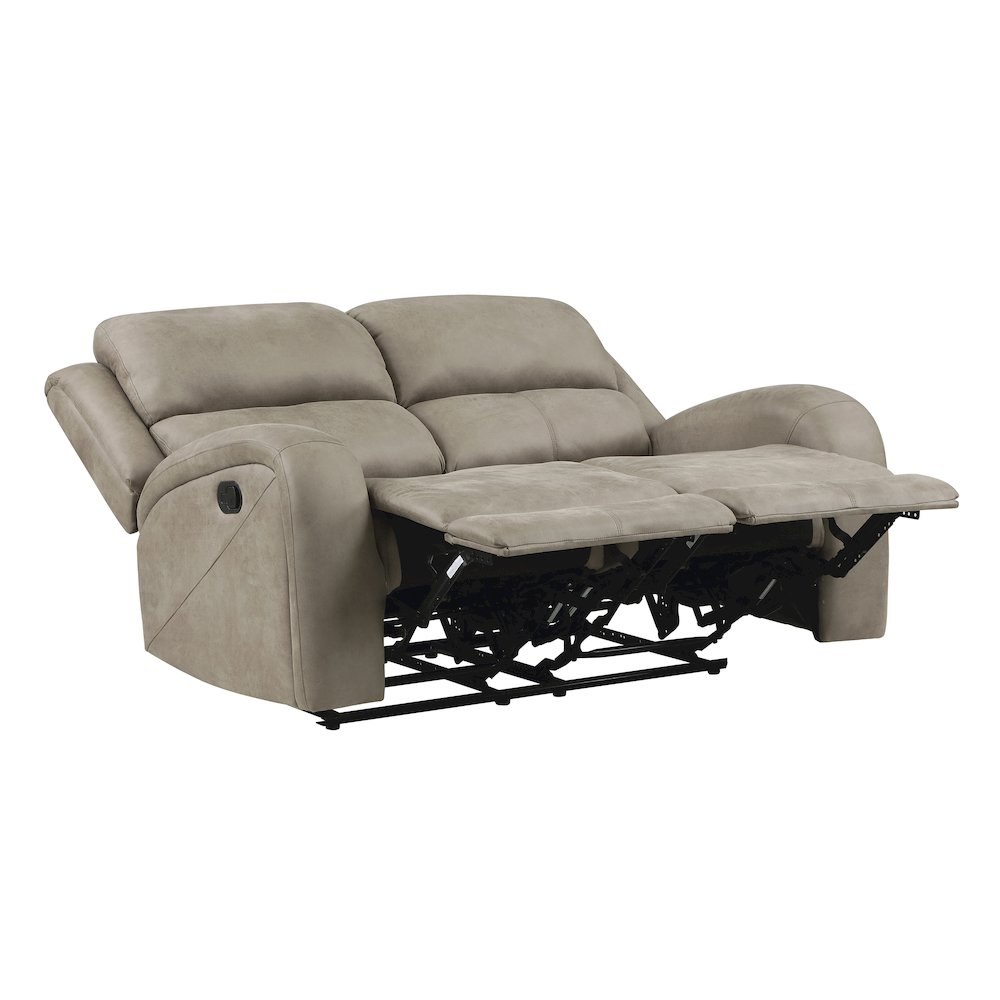 Pagosa Microfiber Double Reclining Love Seat In Brown. Picture 4
