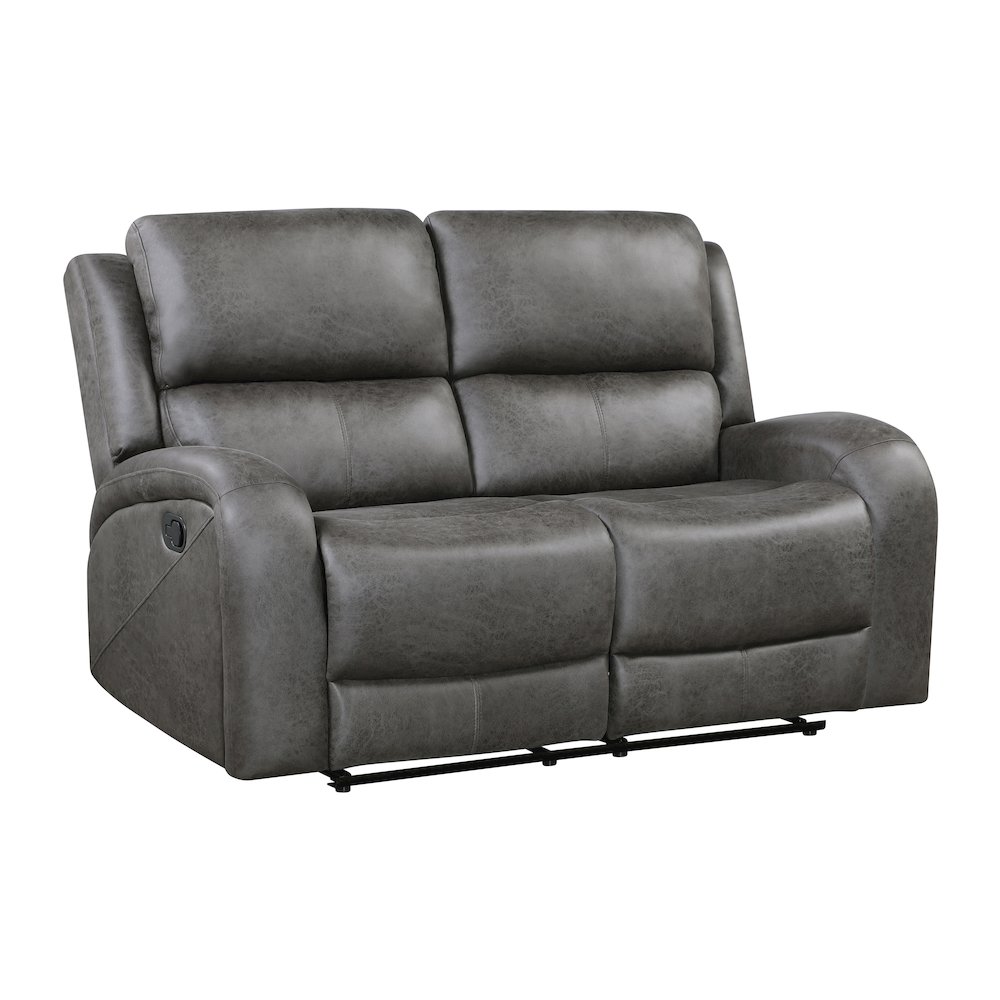 Lexicon Pagosa Microfiber Double Reclining Love Seat in Gray. Picture 1