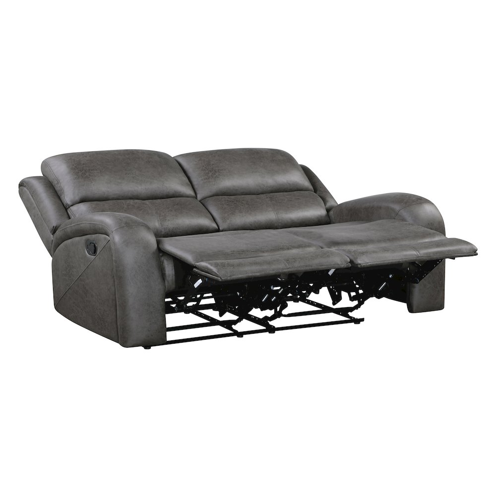 Lexicon Pagosa Microfiber Double Reclining Love Seat in Gray. Picture 4