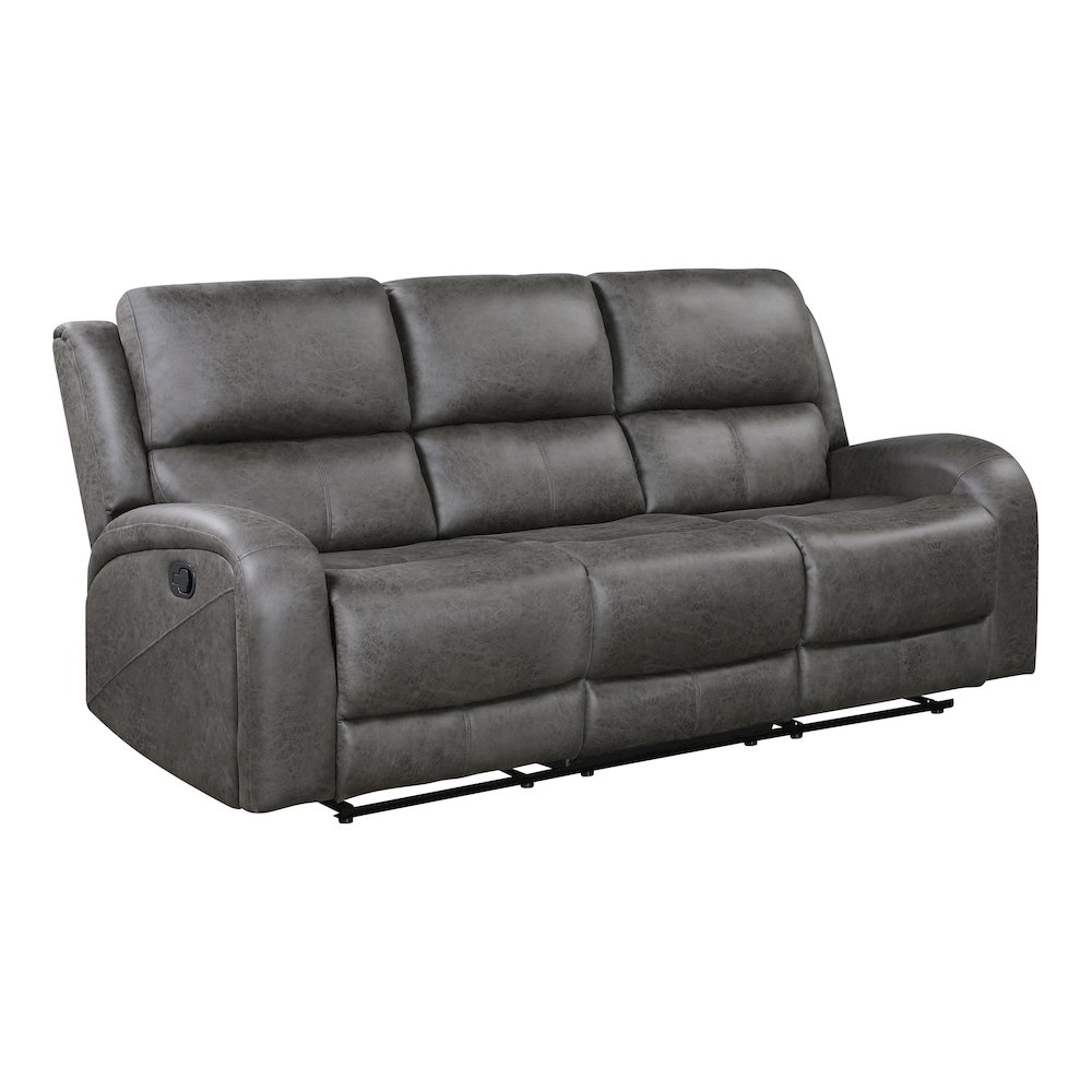 Lexicon Pagosa Microfiber Double Reclining Sofa in Gray. Picture 1