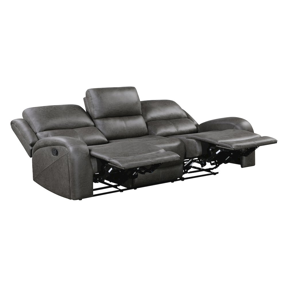 Lexicon Pagosa Microfiber Double Reclining Sofa in Gray. Picture 3
