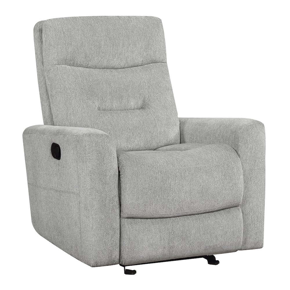 Lyndon Chenille Glider Reclining Chair In Gray. Picture 1