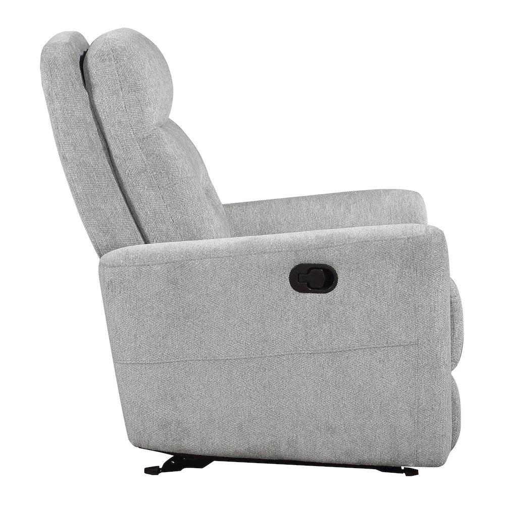 Lyndon Chenille Glider Reclining Chair In Gray. Picture 5