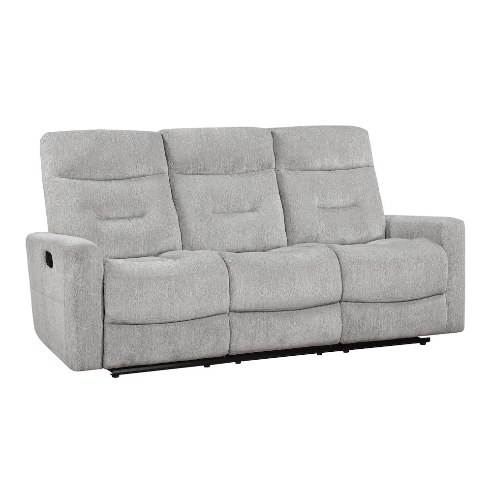 Lyndon Chenille Double Reclining Sofa In Gray. Picture 1