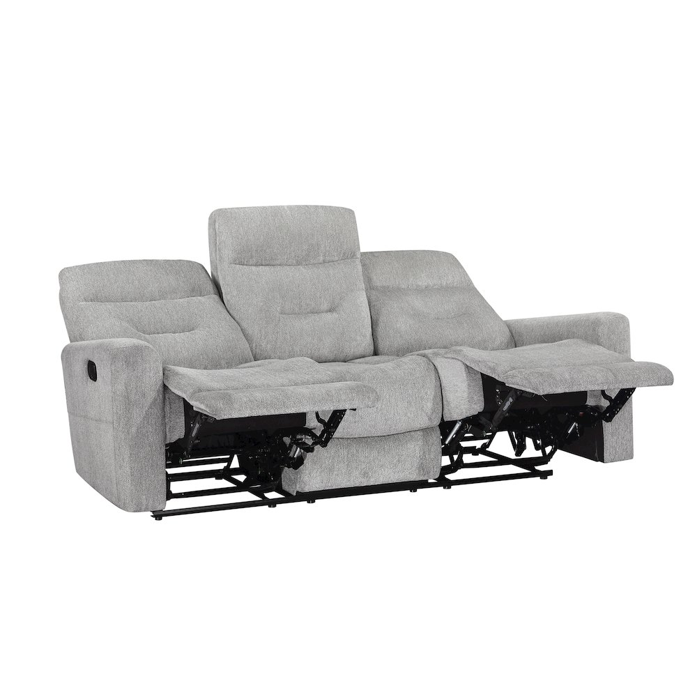 Lyndon Chenille Double Reclining Sofa In Gray. Picture 5