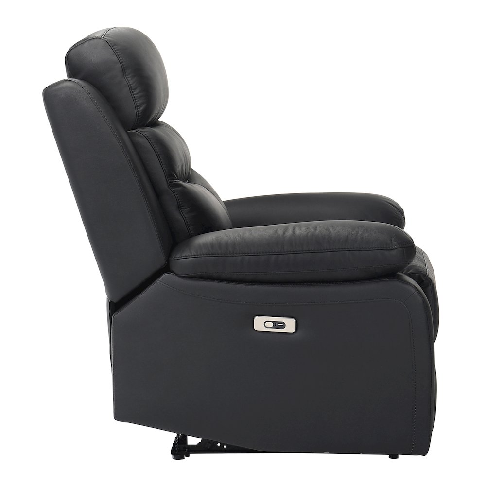 Hancock Leather Power Reclining Chair In Black. Picture 4
