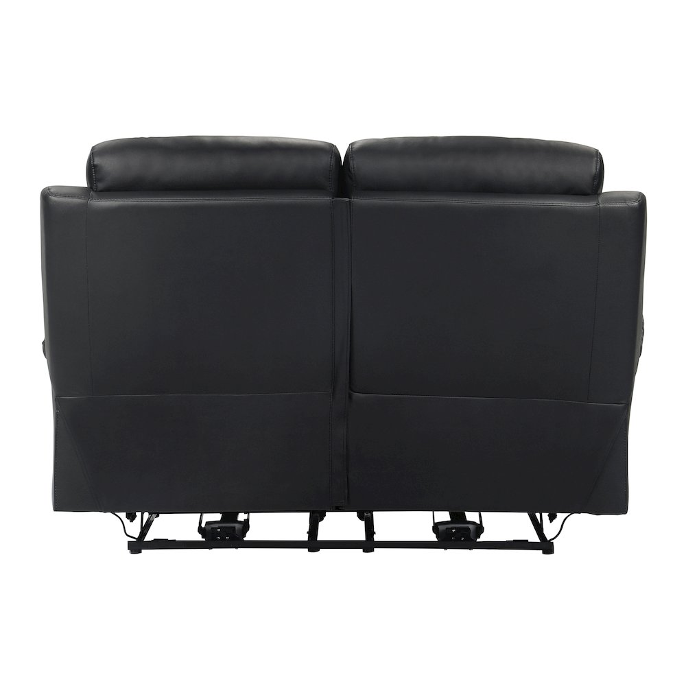 Hancock Leather Power Double Reclining Love Seat In Black. Picture 3