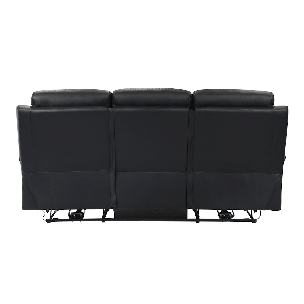 Hancock Leather Power Double Reclining Sofa In Black. Picture 3