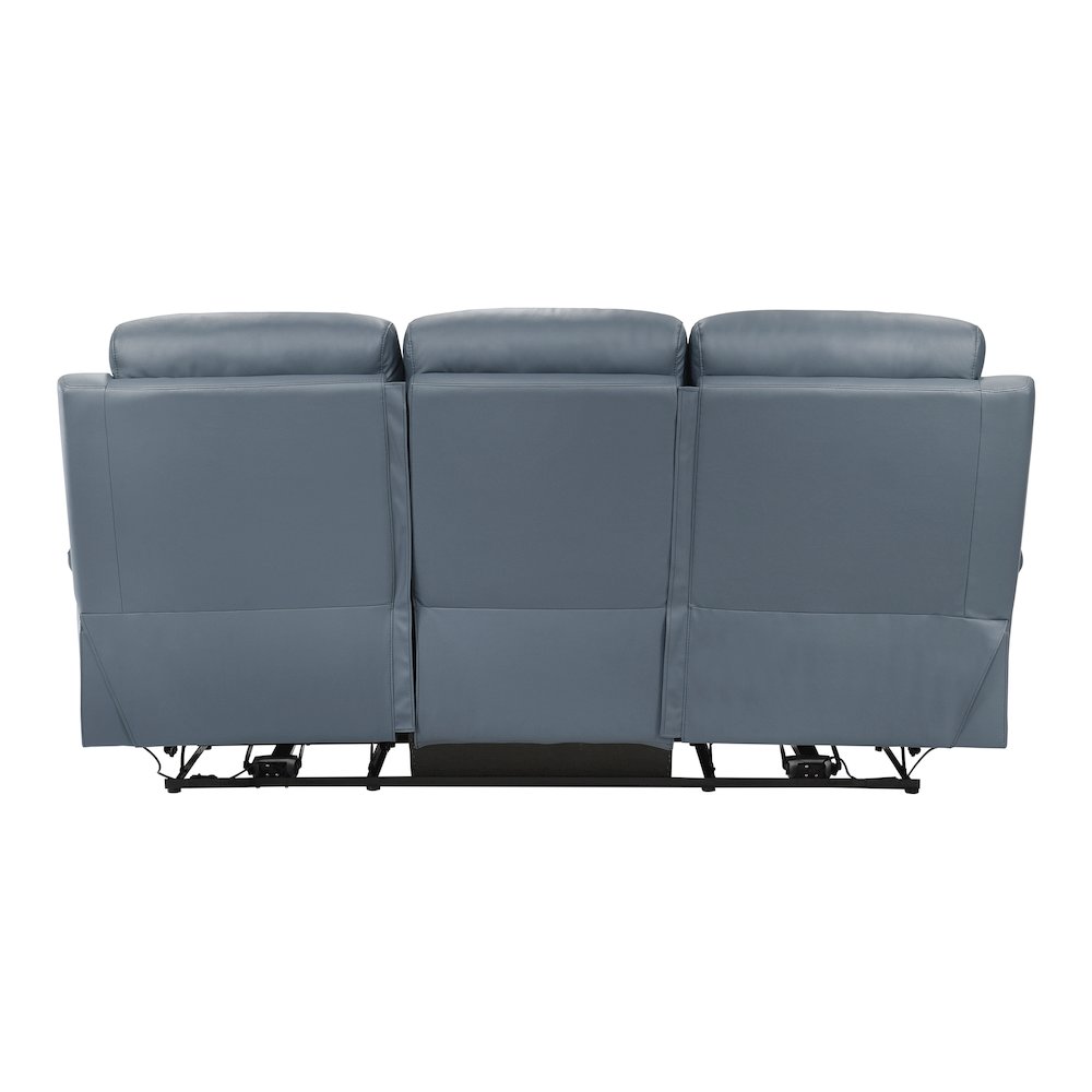 Hancock Leather Power Double Reclining Sofa In Blue. Picture 3