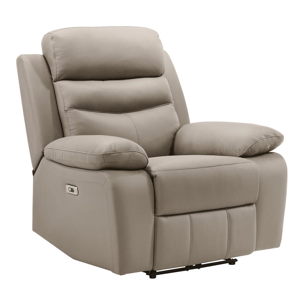 Hancock Leather Power Reclining Chair In Latte. Picture 1
