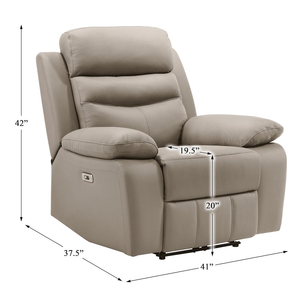 Hancock Leather Power Reclining Chair In Latte. Picture 4