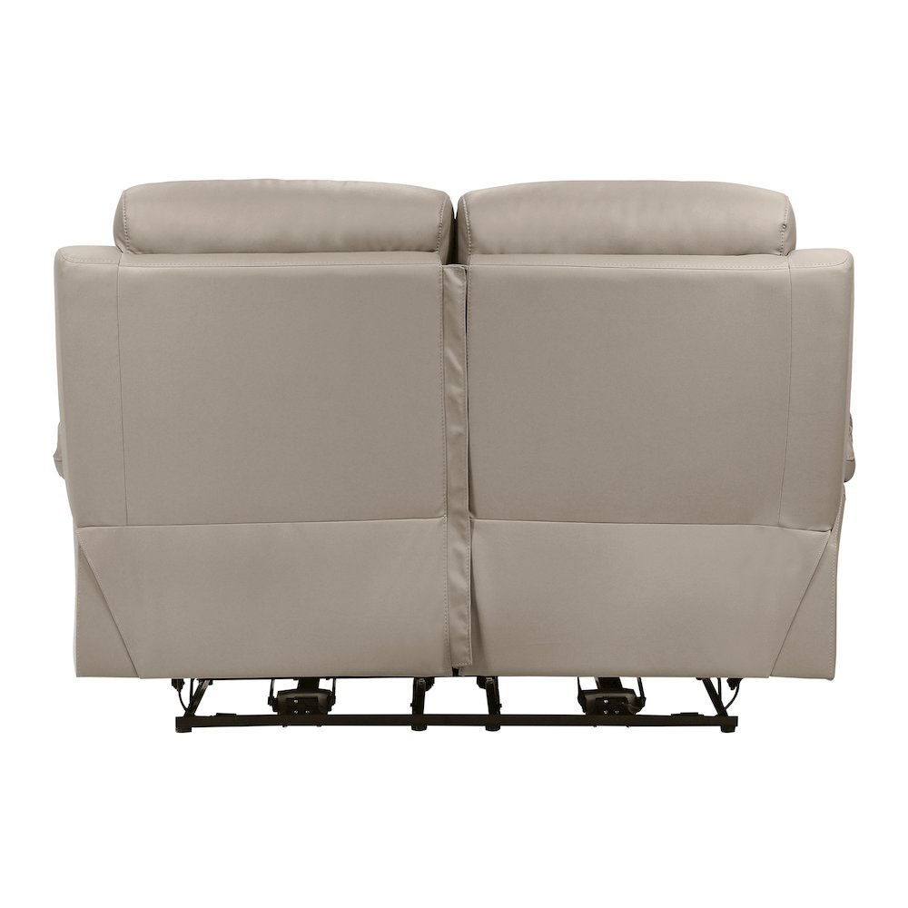 Hancock Leather Power Double Reclining Love Seat In Latte. Picture 3