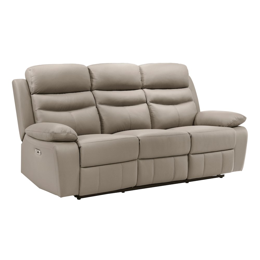 Hancock Leather Power Double Reclining Sofa In Latte. Picture 1