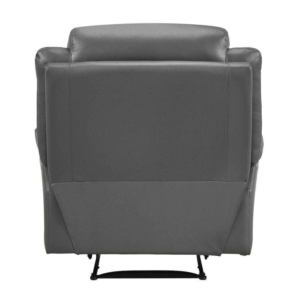 Laconia Leather Reclining Chair In Dark Gray. Picture 3