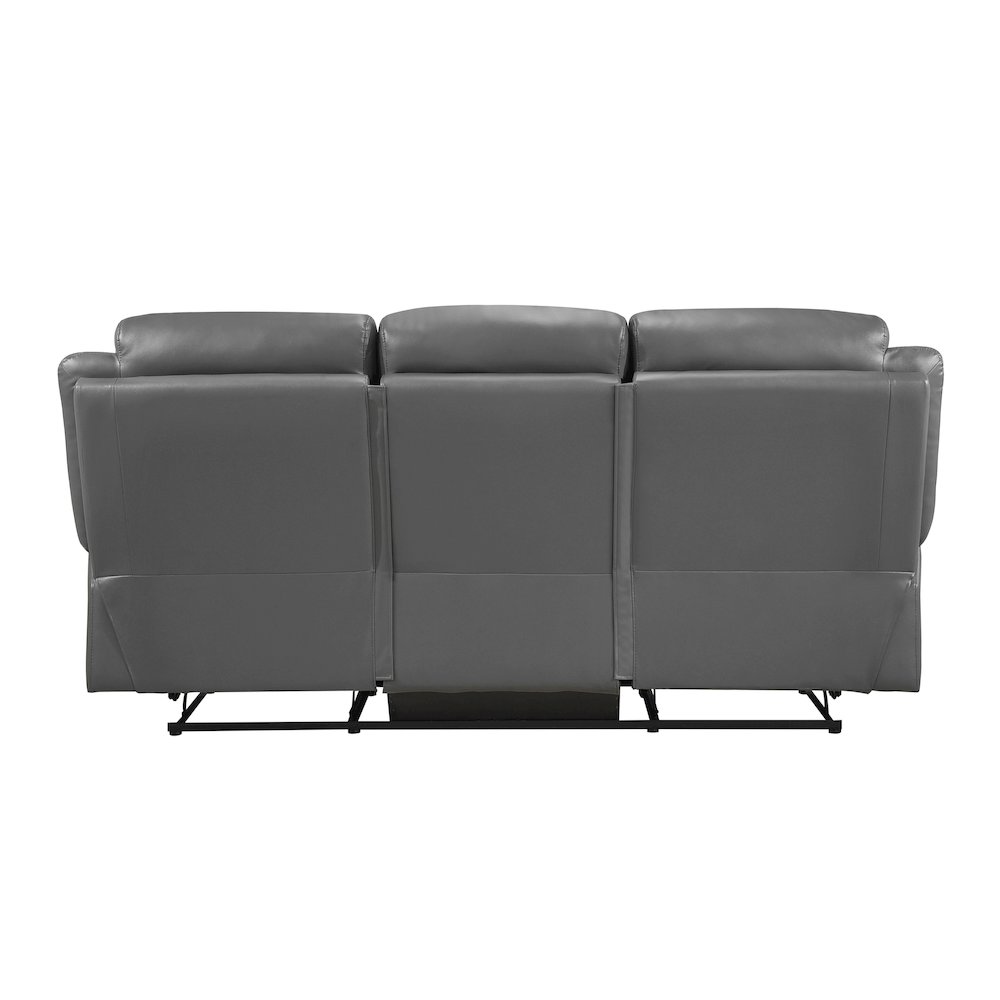 Laconia Leather Double Reclining Sofa In Dark Gray. Picture 3
