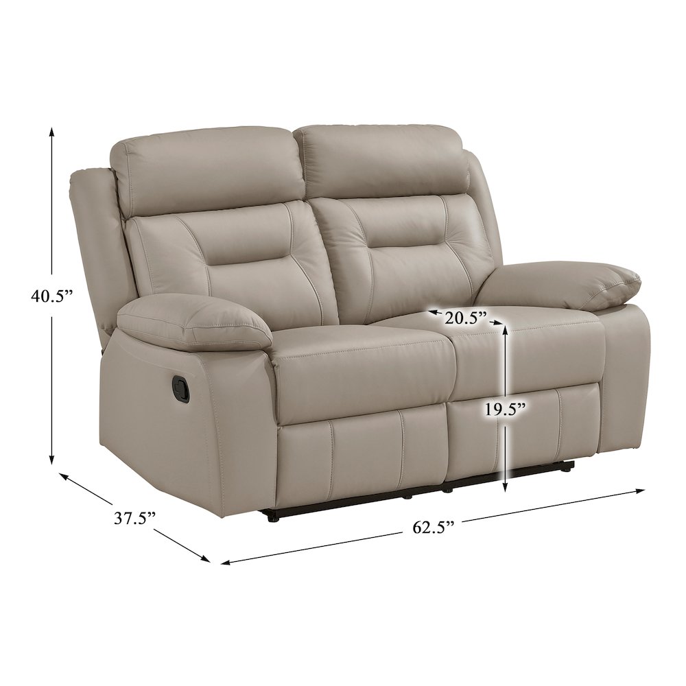 Laconia Leather Double Reclining Love Seat In Latte. Picture 4
