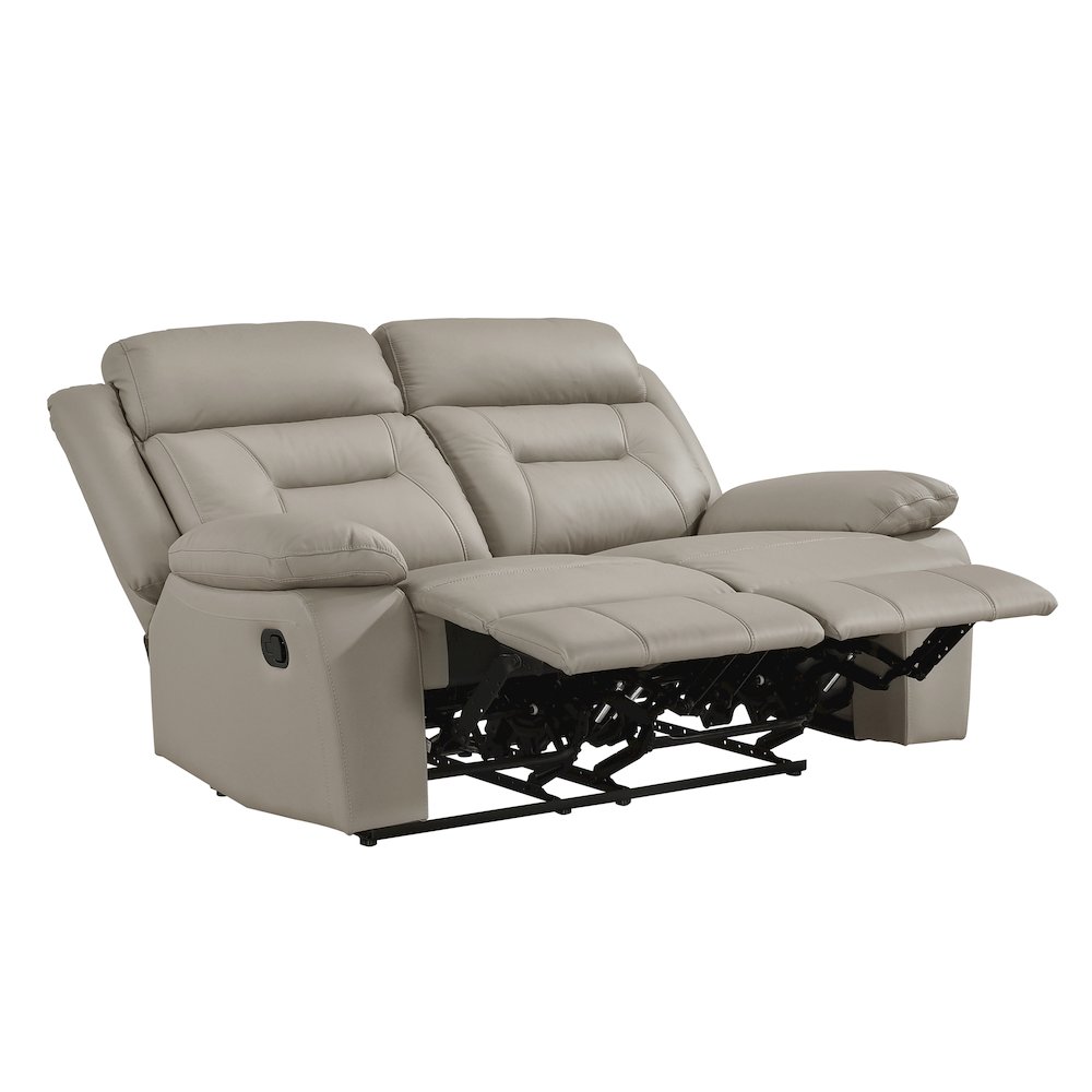 Laconia Leather Double Reclining Love Seat In Latte. Picture 5