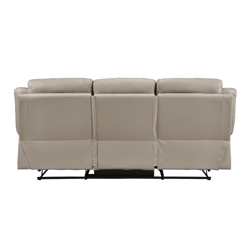 Laconia Leather Double Reclining Sofa In Latte. Picture 3