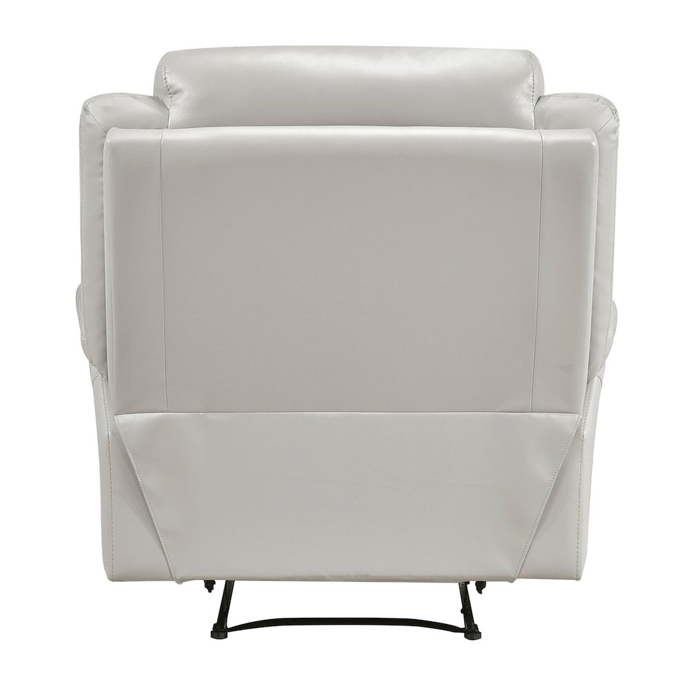 Laconia Leather Reclining Chair In Silver. Picture 3