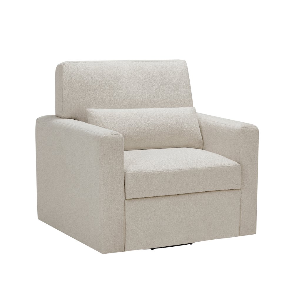 Lexicon Pompano Boucle Swivel Chair in Beige. Picture 1