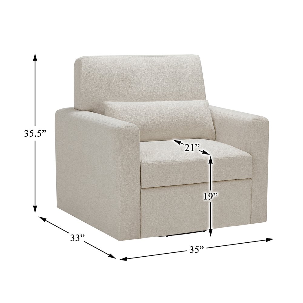 Lexicon Pompano Boucle Swivel Chair in Beige. Picture 4