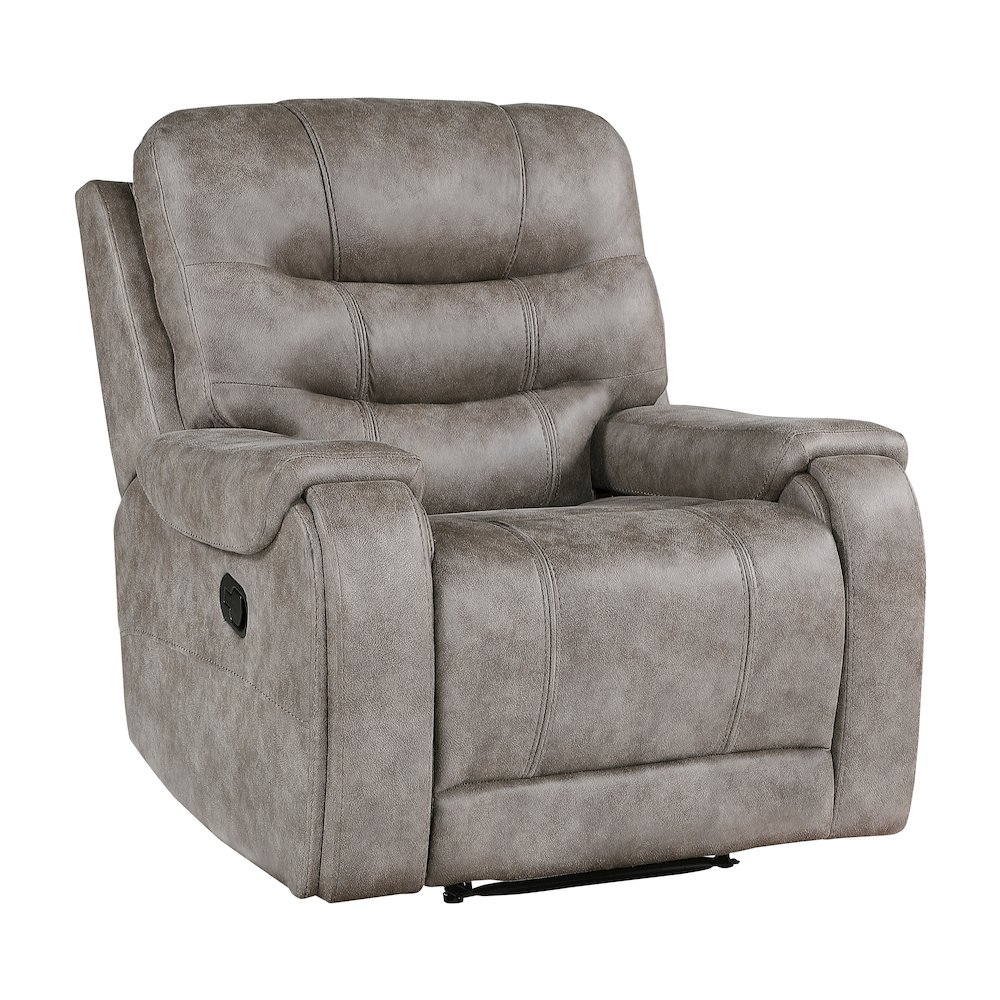 Oberon Microfiber Reclining Chair In Grayish Brown. Picture 1