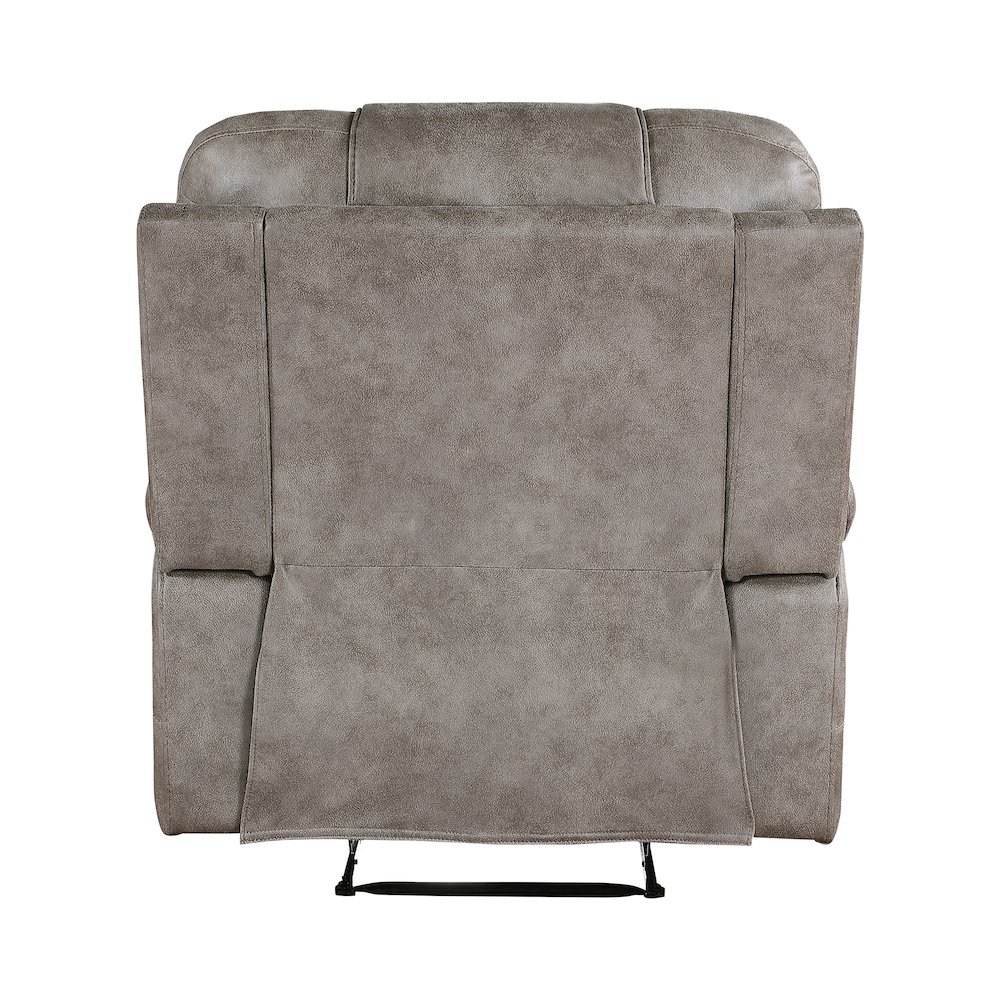 Oberon Microfiber Reclining Chair In Grayish Brown. Picture 3