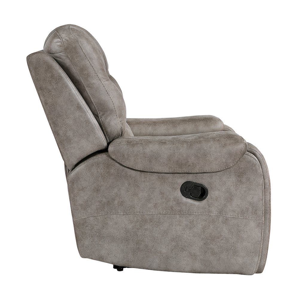 Oberon Microfiber Reclining Chair In Grayish Brown. Picture 5