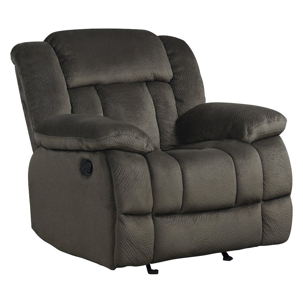 Laurelton Microfiber Glider Reclining Chair In Chocolate. Picture 1