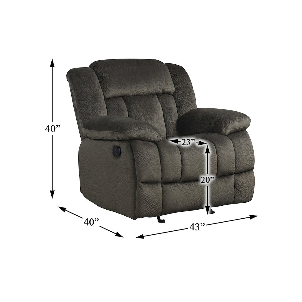 Laurelton Microfiber Glider Reclining Chair In Chocolate. Picture 4
