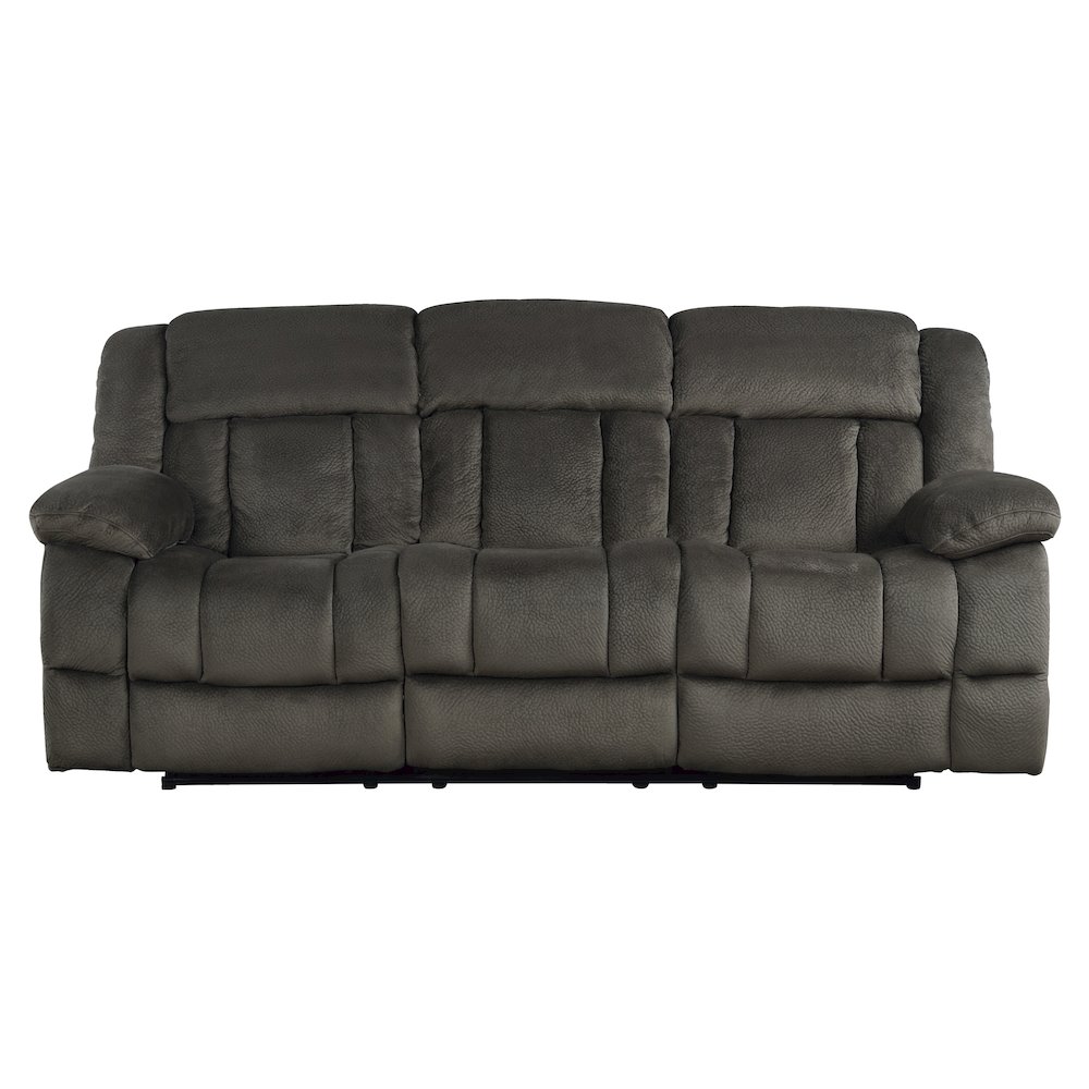 Laurelton Microfiber Double Reclining Sofa In Chocolate. Picture 5