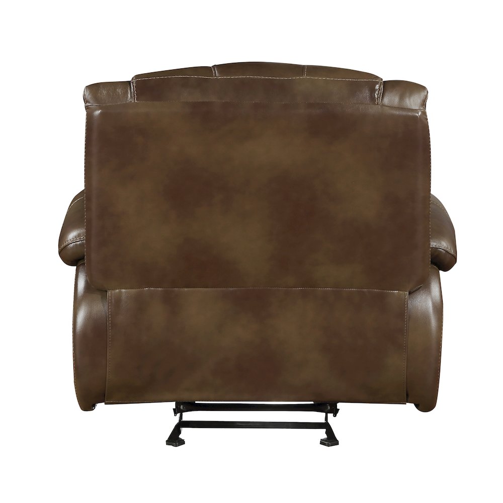 Ellicott Leather Glider Reclining Chair In Brown. Picture 3