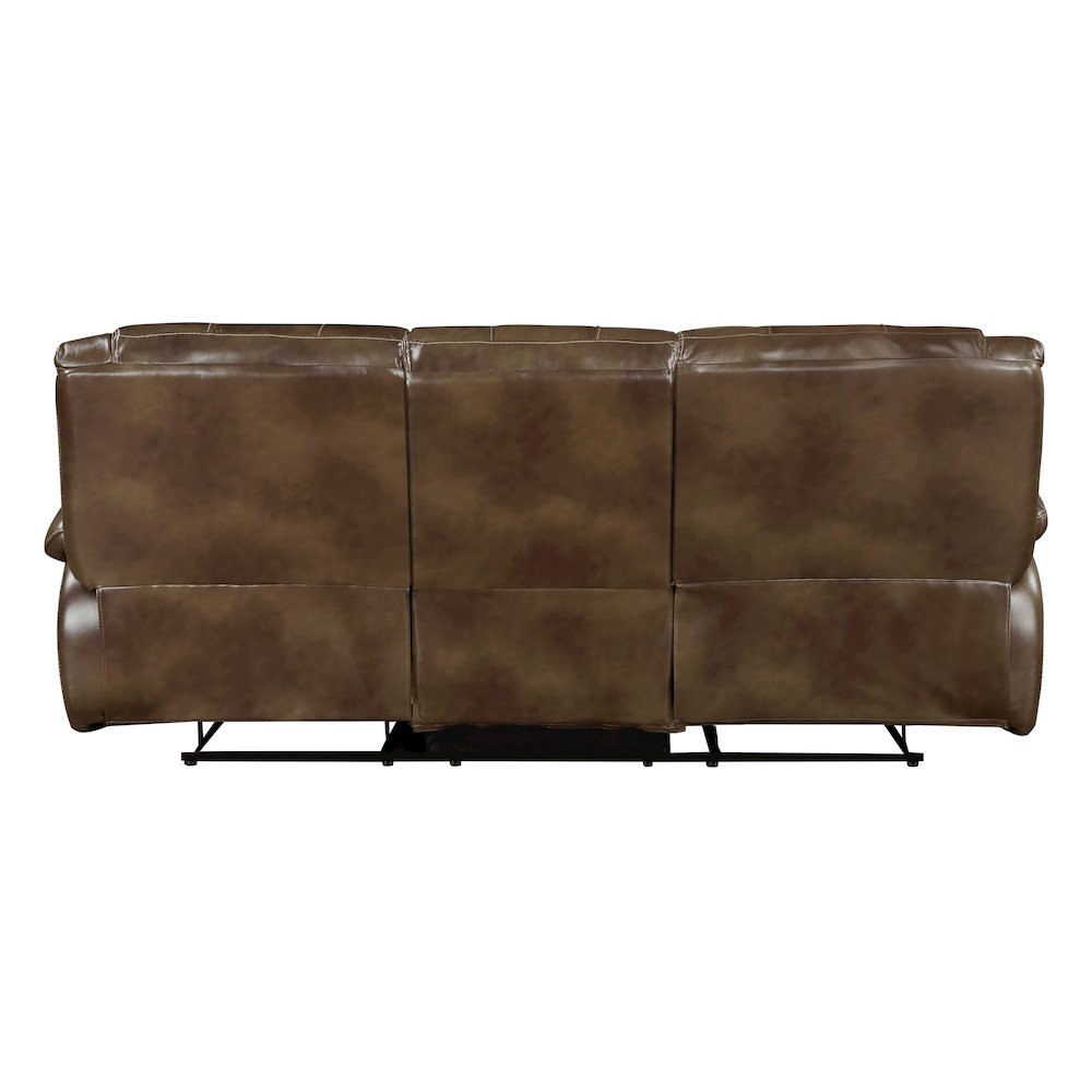Ellicott Leather Double Reclining Sofa In Brown. Picture 3