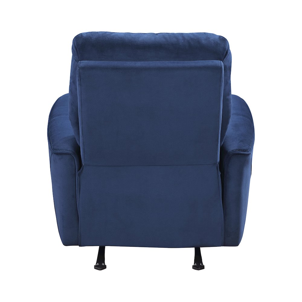 Lexicon Artem Velvet Power Rocker Reclining Chair in Navy. Picture 4