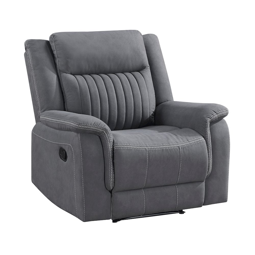 Dean Microfiber Reclining Chair In Gray. Picture 1