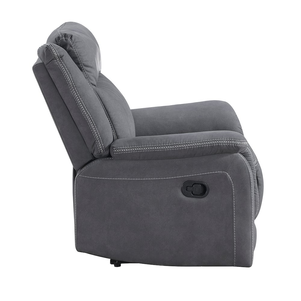 Dean Microfiber Reclining Chair In Gray. Picture 5