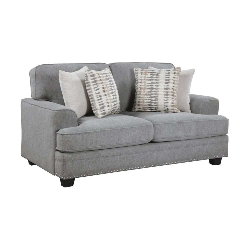 Lexicon Bradford Chenille Love Seat in Gray. Picture 1