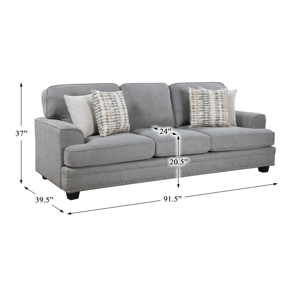 Lexicon Bradford Chenille Sofa in Gray. Picture 4