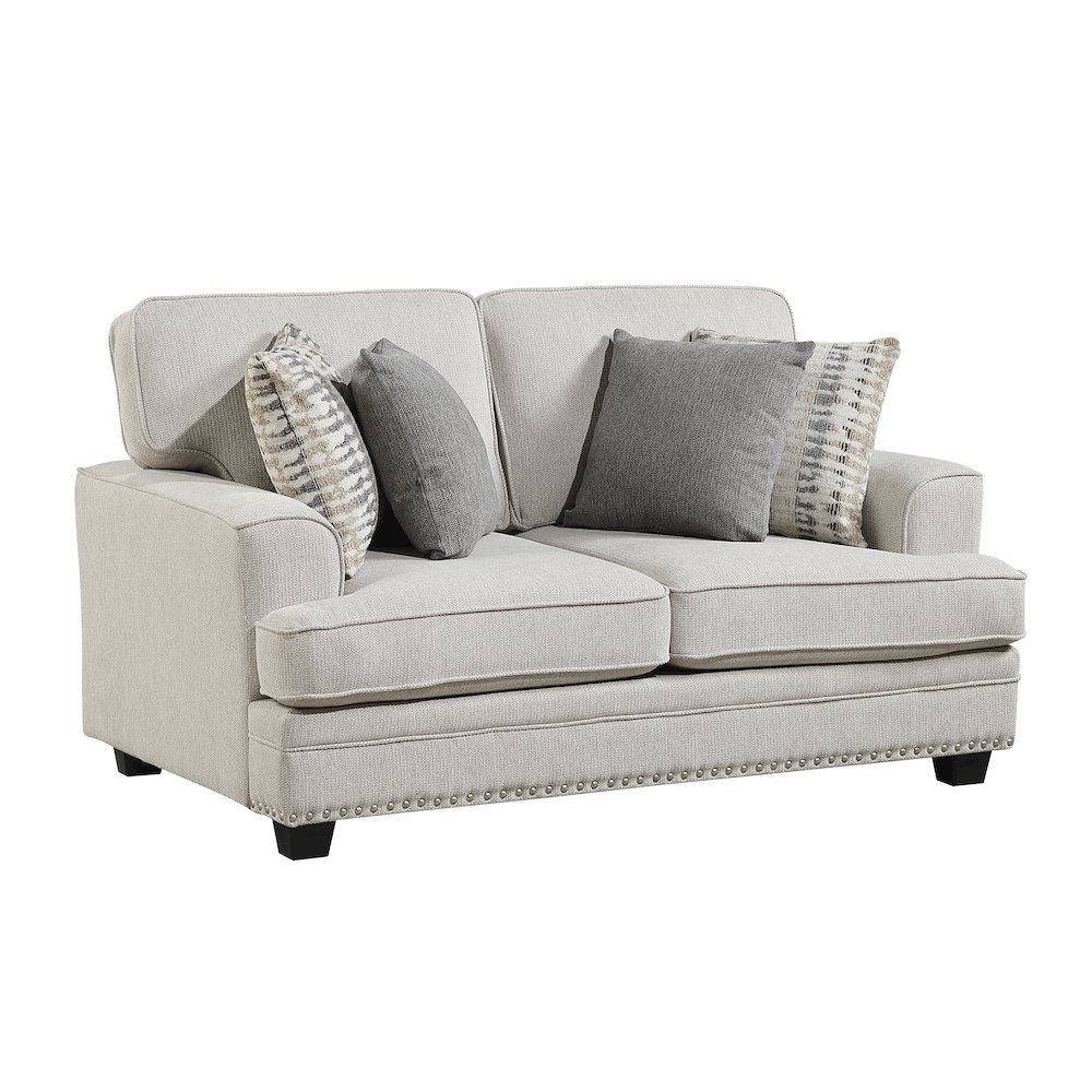 Lexicon Bradford Chenille Love Seat in Sand. Picture 1