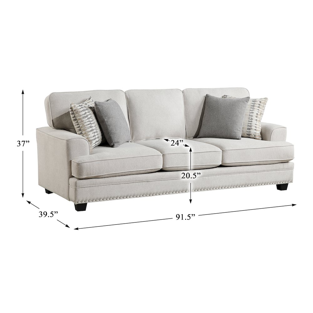 Lexicon Bradford Chenille Sofa in Sand. Picture 4