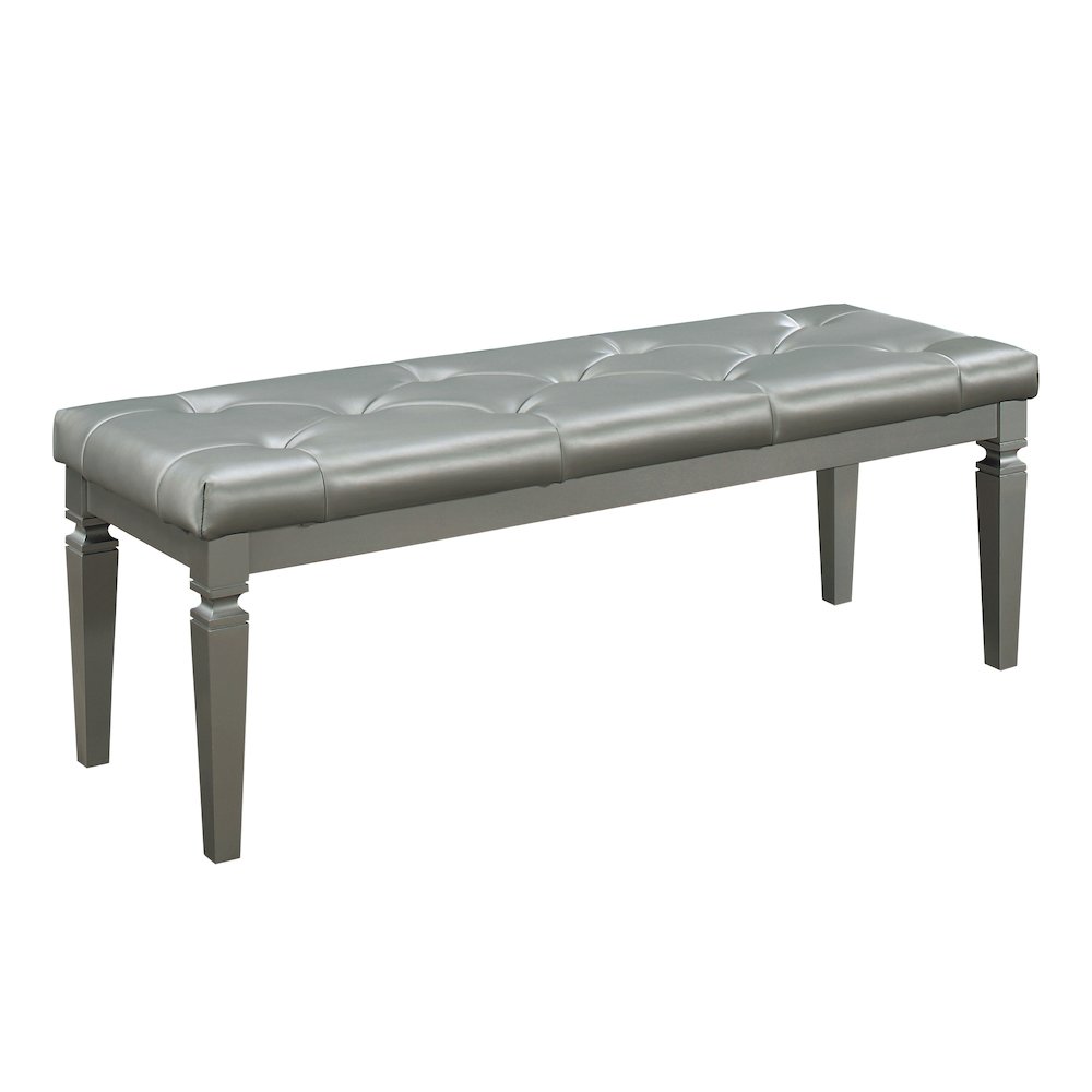 Allura Rubberwood Bench in Silver. Picture 1