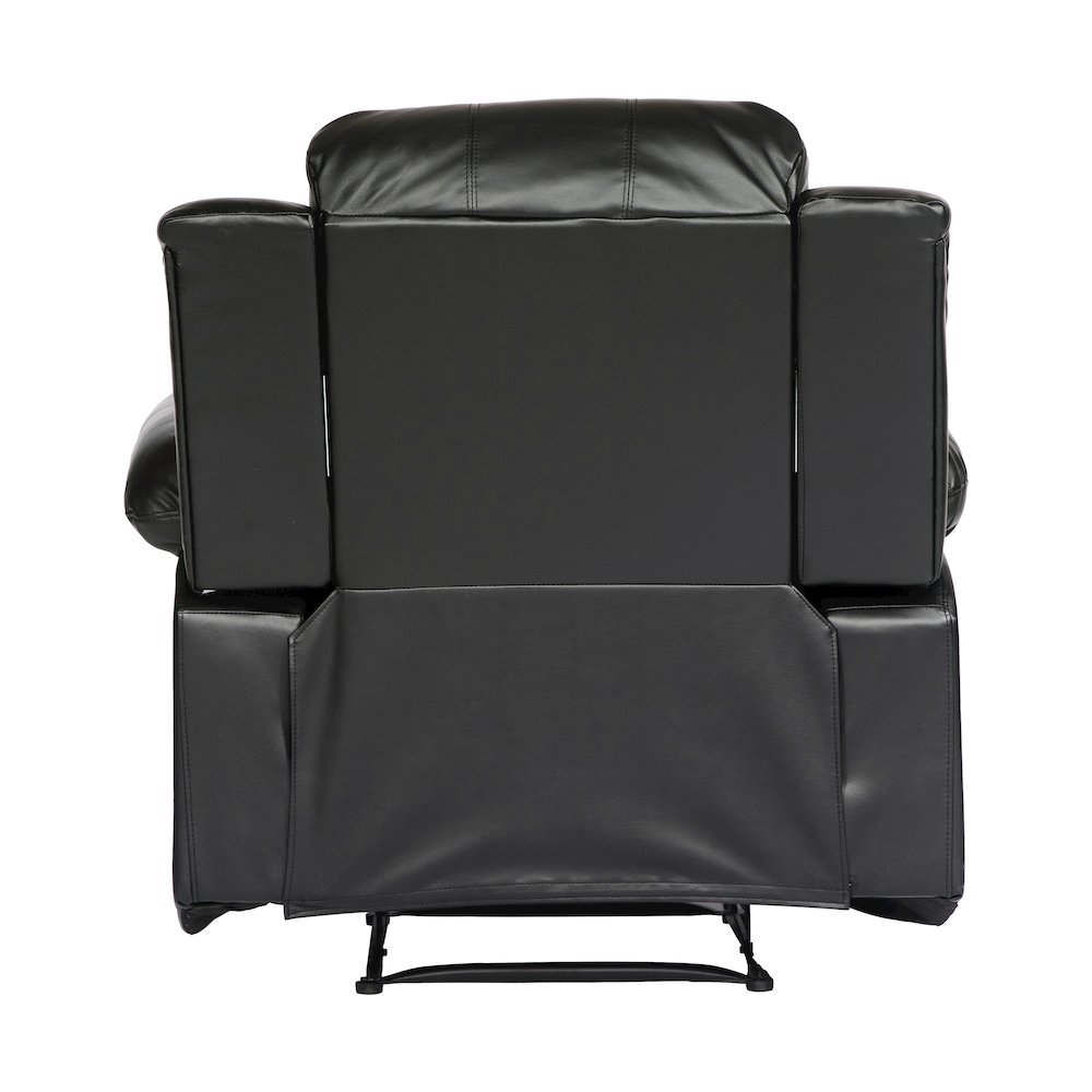 Cranley Faux Leather Reclining Chair In Black. Picture 3
