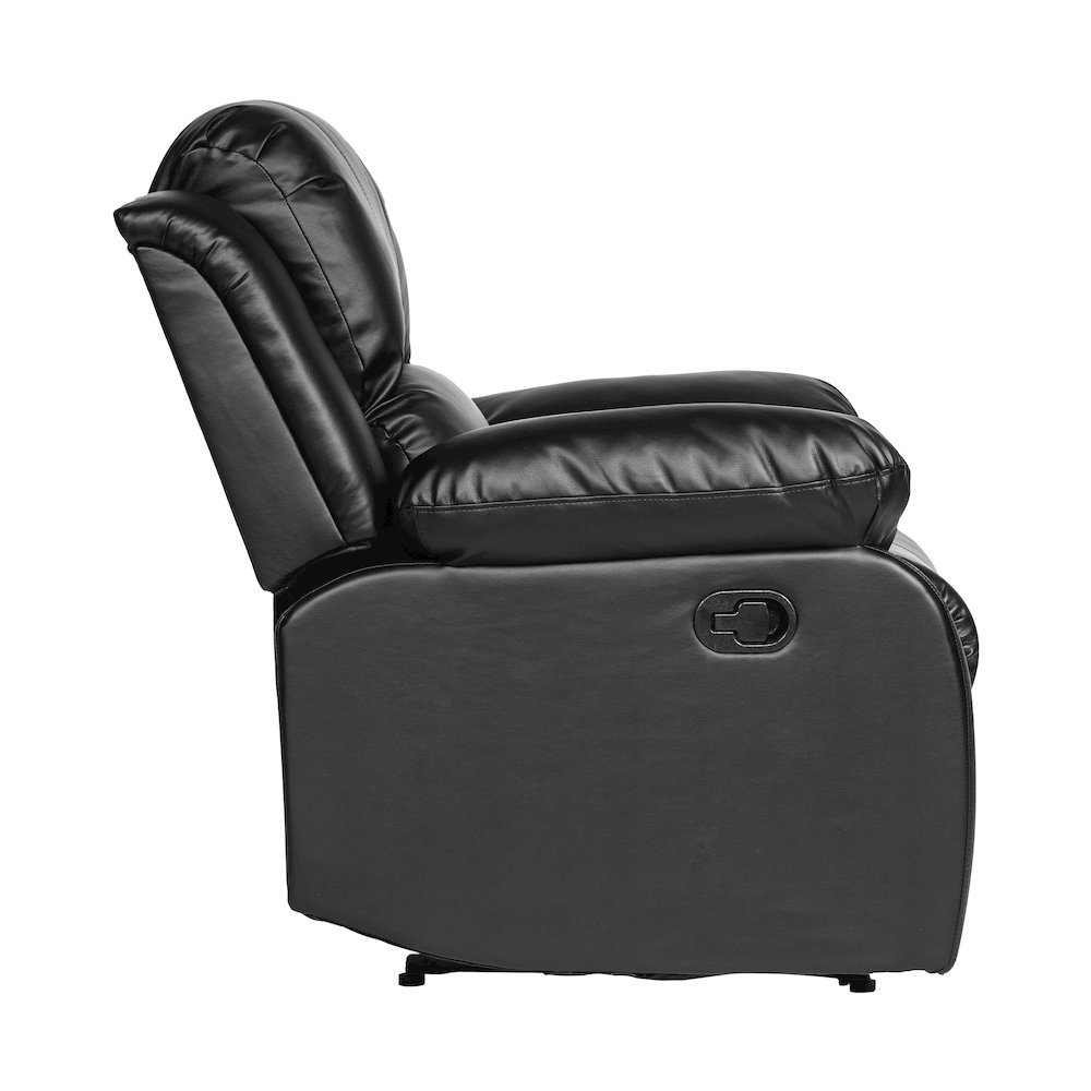 Cranley Faux Leather Reclining Chair In Black. Picture 5
