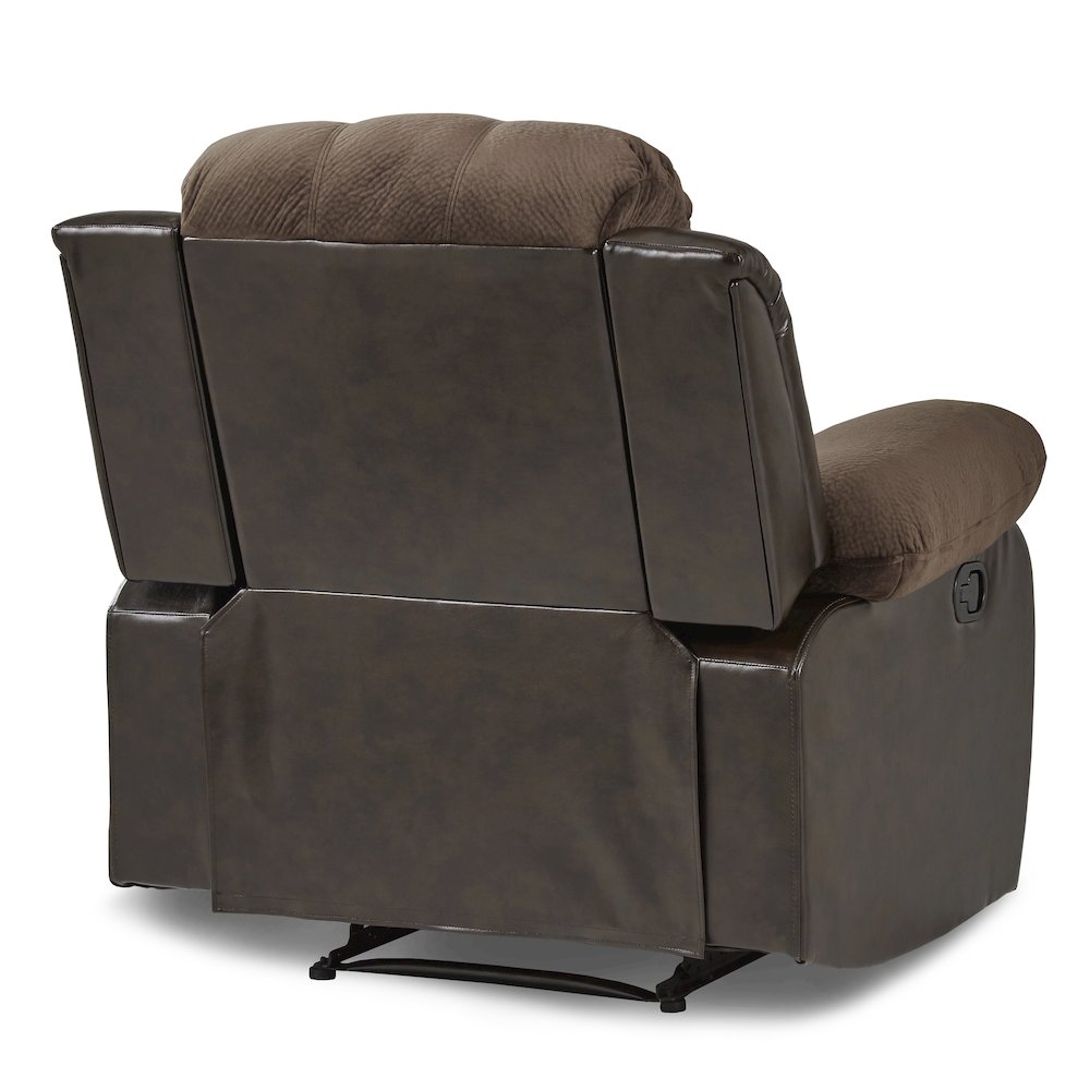 Cranley Textured Fabric Reclining Chair In Chocolate. Picture 3