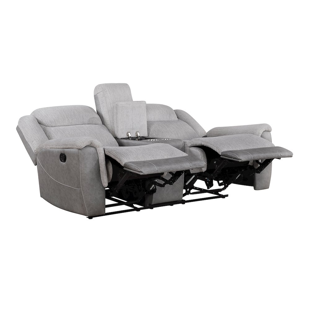 Lexicon Harriette Chenille Double Reclining Love Seat in Gray. Picture 4