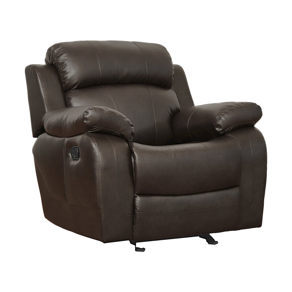 Marille Faux Leather Glider Reclining Chair In Brown. Picture 1