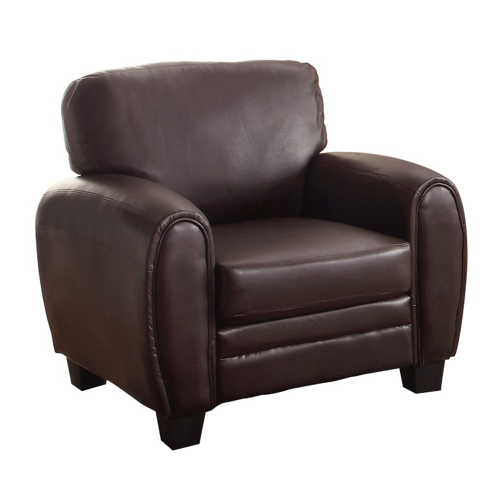 Rubin Faux Leather Arm Chair In Black. Picture 1
